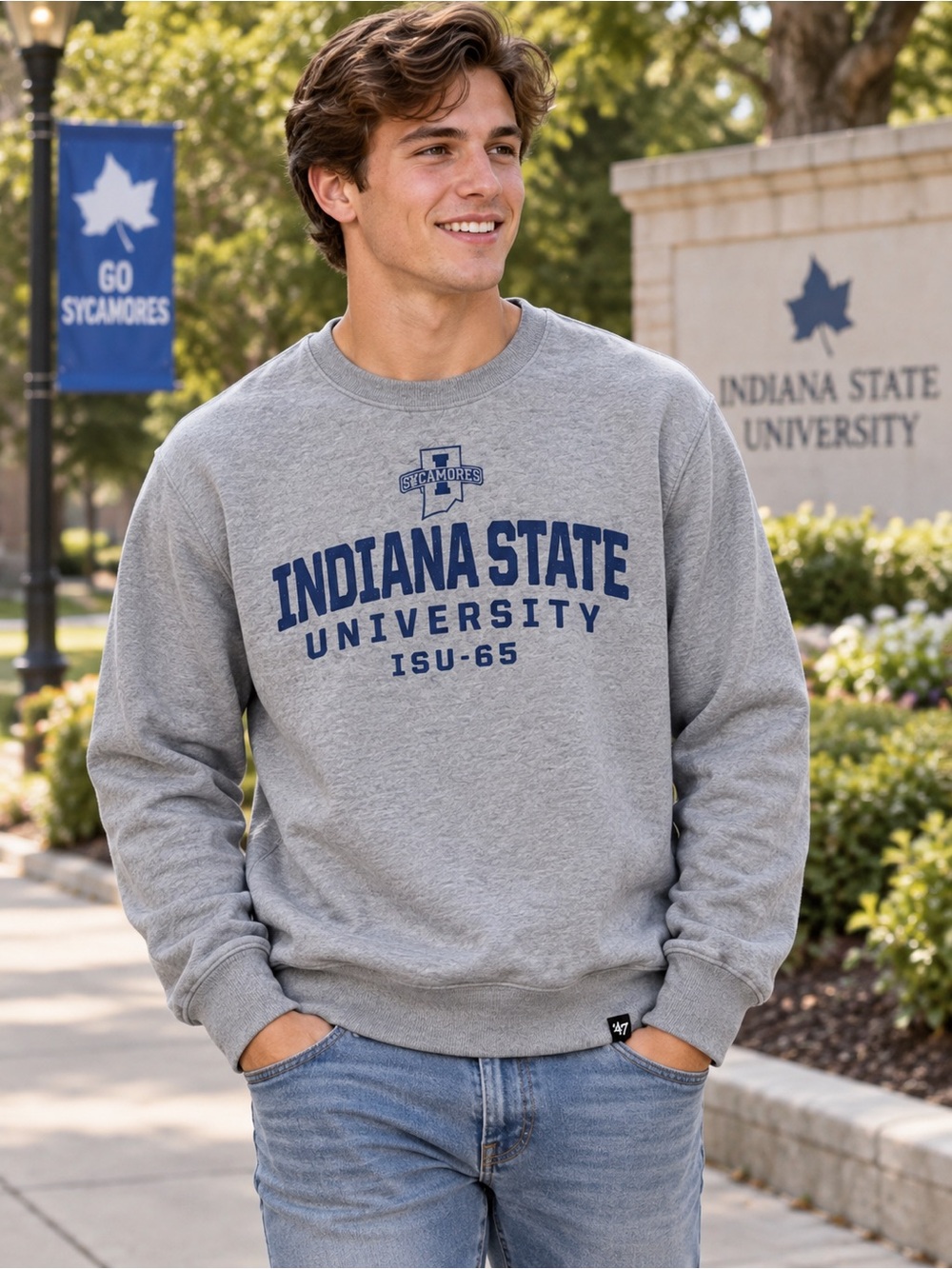 '47 Brand Indiana State University Sycamores crewneck sweatshirt Sz S